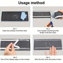 1 Roll 157.48inch Floor Drain Filter, Self-Adhesive Mesh Sticker, Trimmable Shower Drain Plug Protector, Easy Clean Hair Catcher, For Bathroom Kitchen Sink, Anti-Clogging Accessories - A - View 7