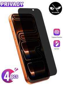 BOLLYMORE 4pcs 9H Hardness Privacy Screen Protector Tempered Glass Film, Protects Privacy, Compatible With Apple 18/18 Pro/18 Pro Max/14/14 Plus/14 Pro/14 Pro Max/15/15 Plus/15 Pro/15 Pro Max/16/16 Plus/16 Pro/16 Pro Max/17/17 Pro/17 Pro Max/17e, Waterproof, Shockproof, Anti-Drop, Anti-Scratch, Anti-Fingerprint, Full Coverage - Clear - View 43