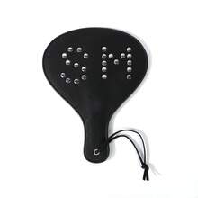 Leather Spanking Paddle BDSM Sex Paddle For Adult Spanking Bondage Role Play SM Toys SM Letter Rivet - 1PC - View 6