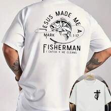Neue Sommerkollektion: Jesus reinigt die Seelen, doppelseitiger Druck, klassisches, , lässiges Herren-Shortsleeve-Shirt. - 1 - Übersicht 1
