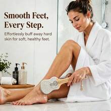 Unique Guitar-Shaped Foot Brush With Natural Bamboo Handle, Portable Handheld Exfoliating Foot Care Tool, Practical Home Daily Foot Care Accessory - Apricot - View 1