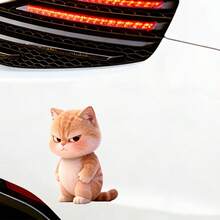 10/6/5/3/2/1pc Cute Grumpy Orange Tabby Cat Stickers Kawaii Ginger Kitten Removable PVC Funny Animal Decals For Car Window Bedroom Luggage Rome Auto Decor Fall Bathroom Decor Halloween Wall Decor - A - View 9