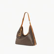Grande borsa hobo con motivo a monogramma, tracolla regolabile – versatile come borsa a mano, a spalla o a tracolla. - piccolo - Visualizzare 2