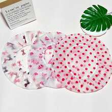 6 buah Topi Mandi Ekstra Besar Tebal dengan Motif Cetak yang Dapat Diatur, Dapat Digunakan Kembali dengan Karet Elastis, Cocok untuk Penggunaan di SPA dan Salon Rambut Wanita - A - View 3