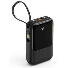 GAWFOLK 黑色 10000mAh 移动电源 - PD20W 快充便携式充电器，带手电筒，旅行必备手机电池组。兼容 /安卓手机。非常适合夏季假期、户外旅行、露营和应急备用。送给男士、家人、朋友的礼物，生日礼物，情人节礼物。（电量显示）（黑色） - 夢幻黑 - 查看 12