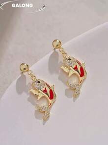 New Year Chinese Style Vintage Oil-Drop Goldfish Earrings For Women, Winter Personalized Tassel Ear Hooks Accessory - New Year Earrings - View 8