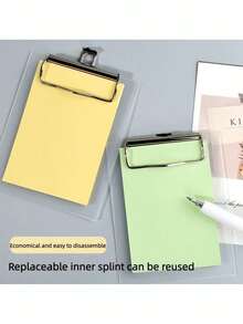 3/5/10pcs Stationery Folders, Drawing Board Holders, Plastic Document Writing Pads - Frosted - View 3