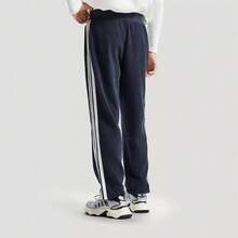 Adidas New Three-Stripe Sports Pants Running Fitness Training Casual Knit Men's Trousers - Blue - View 2