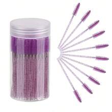 50/100pcs Eyelash Brushes, Suitable For Eyelash Extensions, Eyebrows And Makeup, Crystal Color, 7 Colors Available (Colorful) - Multicolor - View 18