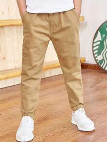 Set Celana Jogger Kasual Serbaguna 3 Potong untuk Anak Laki-laki dan Remaja, Musim Semi, Musim Panas, Musim Gugur, Musim Dingin, Kembali ke Sekolah - Hitam - View 6