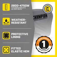 Weather-Resistant Storage Cover For 2800-4750-Watt Portable Generators - Gray - View 6