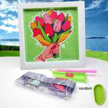 مجموعة مواد رسم الألماس DIY بموضوع باقة الزهور، أنماط متعددة لزهور التوليب، فن ملصقات الراين ستون، مجموعة حرفية فسيفساء يدوية للأطفال والبالغين، زينة سطح المكتب، ديكور جدار الغرفة، هدية عيد الميلاد وعيد الأم، تُباع بشكل فردي - متعدد الألوان - مشاهدة 9
