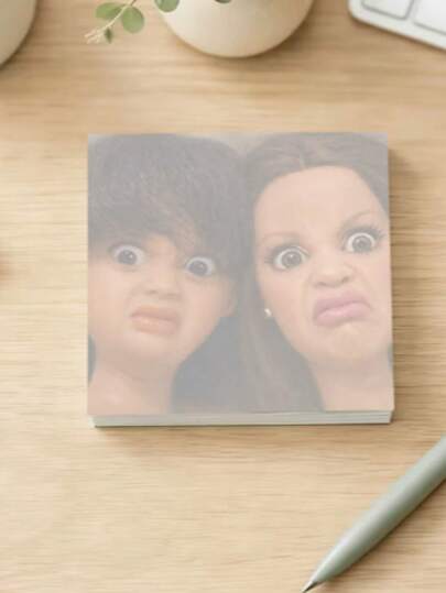 1pc/4pcs Cute Angry Face Self-Adhesive Sticky Notes, Square Memo Pad Suitable For School, Office, Daily Reminders, Diary, Girls Stationery Gift