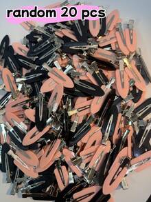 30/60pcs Women's Solid Color Hair Clips, Minimalist Versatile Black & Pink Alligator Hair Clips, Daily Casual Vacation Hair Accessories - Multicolor - View 10