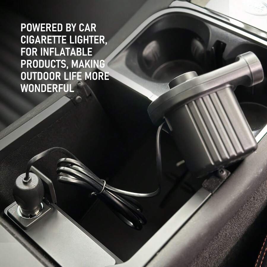 DC12V 便攜式電動充氣幫浦,快速充氣/抽氣充氣泵,適用戶外,附 3 個噴嘴,適用充氣床墊、充氣床、充氣沙發、游泳圈、泳池浮床 - 黑色 - 查看 1