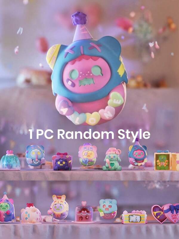 1pc Random Style Birthday-Themed Anime Character Figure Ornament, PVC And ABS Material, Cute Gift Combining Birthday And Bear, Perfect For Friends And Family As A Collectible, Beautiful Gift Loved For Its Unique Design, Random Style