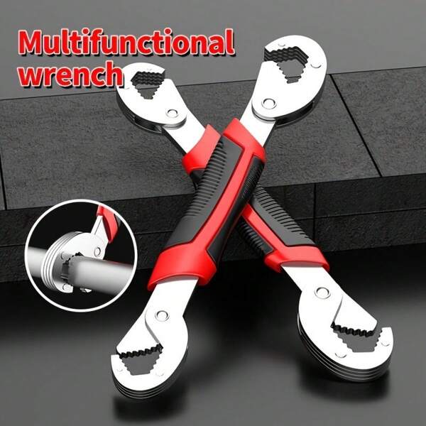 1PC Wrench Tool, Multi-Function Universal Adjustable Wrench, Large Opening, Quick Release, Random