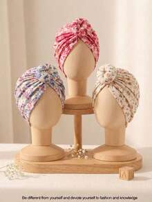 3PCS Newborn Candy Color Ball Hair Accessories Soft Cute Baby Headband Hat Set - Multicolor - View 1