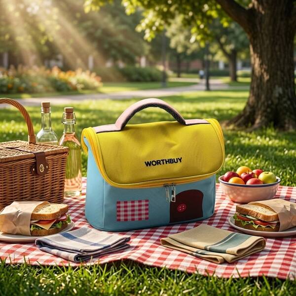 Oxford Cloth Insulated Lunch Bag, Leakproof Lunch Box For Women Men, Large Capacity Meal Prep Bag With Handle, Portable Bento Bag For Teen Girls Student Work School Picnic