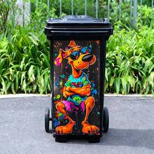 Funny Animal Trash Can Stickers 3D Cartoon Junk Food Trash Can Vinyl Decals Removable Waterproof Outdoor Yard Garden Home Decor Stickers - [Upgraded HD Printing] Multiple Styles Available - View 5