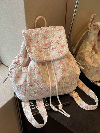 Niche Fashion Backpack For Women, New High-Aesthetic Drawstring Cinch Backpack, Lightweight Casual Commuting Bag