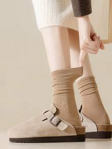 1/5/10 Pasang Kaos Kaki Minimalis Netral Musim Gugur yang Dapat Ditumpuk, Kaos Kaki Longgar Serbaguna untuk Pelajar, Kembali ke Sekolah - MultiWarna - View 4