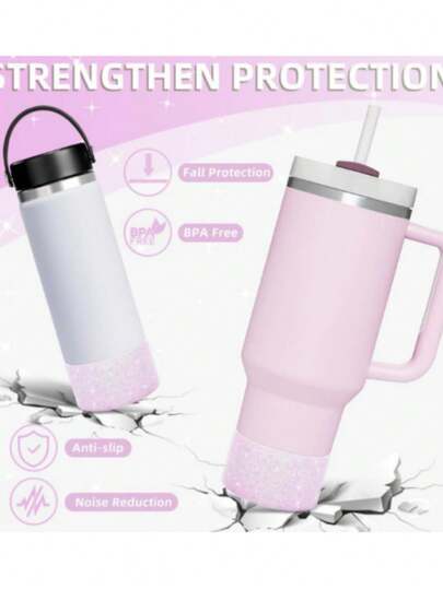 1pc Silicone Sleeve - Non-Slip Protective Water Bottle Sleeve, Fits 14/16oz, 24oz, 32oz, 40oz Water Bottles, Suitable For Holiday Parties, Gifts And Home Decor - Cup Accessories