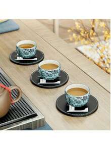1/10pcs Customized Artificial Leather Coasters - Customizable With Your Desired Pattern - Suitable For Coffee, Beer And Wine Coasters - Personalized Gift, Christmas Gift Supplies, Multi-Scenario, Personalized Gift For Dad, Father's Day Gift - Multicolor - View 3