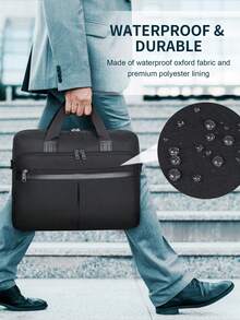 NEWHEY 15.6 Inch Waterproof Laptop Bag, Men's Large Capacity Computer Briefcase, Laptop Shoulder Crossbody Bag, Suitable For Travel, Office And Business - Multicolor - View 8
