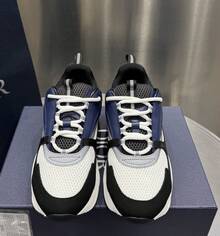 Sneaker CD Trainer Damen Herren Schwarz Weiß Mesh Leder Dicke Plateauschuhe Dad Vintage Größenvergrößerung Lässig Gehen Sneaker Streetwear - B22 Königsblau und Weiß - Übersicht 3