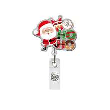 1pc Santa Claus, Reindeer, Gingerbread Man Gold Onion Sequin Snowman Christmas Tree Sock Glove, With Retractable Clip Rotating Easy Clip ID, Perfect Christmas Gift For Friends And Family - Multicolor - View 7