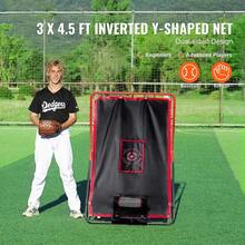 Baseball & Softball Rebounder Net – 2-In-1 Switch Hitter Pitch Trainer. 3 Zones With Varying Rebound Angles. Durable Steel Frame + UV-Resistant PE Net. Lightweight 7.3 Lbs. For Fielding/Throwing Practice - 3 X 4.5 Ft - View 2