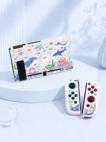 1件海洋主題可愛卡通圖案遊戲機保護殼，適用於Switch2 (2025)/Switch OLED/Switch主機，柔軟TPU材質，透明軟/硬殼，多色可選，無需拆卸，防摔防塵，Switch玩家理想禮物 - 查看 11