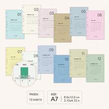 12pcs A6 A7 M5 Colorful 2027 Monthly Calendar Refill Pages, Monthly Planner Loose-Leaf Paper, Monthly Calendar Divider Pages, Suitable For Schedule, Marking Holidays, Anniversaries, Special Dates, Habit Tracking, Check-In - Color 2027 Monthly - View 12