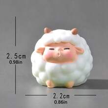 Bộ 4 món trang trí cừu nhỏ dễ thương sáng tạo cho taplo ô tô, bàn làm việc, màn hình máy tính, phụ kiện decor nội thất xe và văn phòng, quà tặng lễ hội DIY - Cừu dễ thương - Xem 4