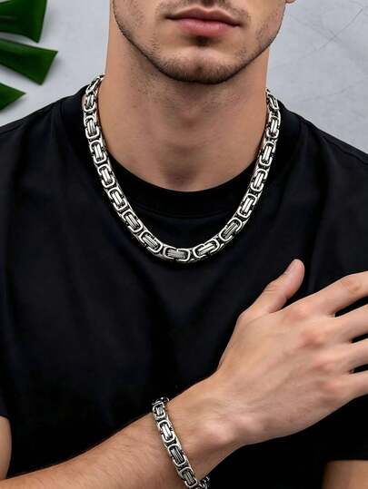 Hip Hop Punk Stainless Steel Non-Fading Emperor Chain Necklace Accessory For Men