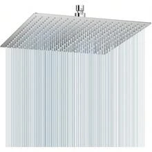 Rain Shower Head Ultra Thin High Pressure Boosting Metal Water Flow Sprayer Ceiling Wall Mounted Stainless Steel Rainfall Bathroom Fixture Modern Style Brushed Nickel 1 Pack - Brushed Nickel - View 8