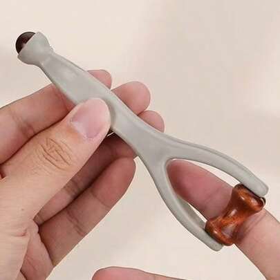 1 pezzo Massaggiatore in legno naturale per acupressione delle dita, rullo portatile in legno duro a doppia faccia, per alleviare il disagio delle nocche delle dita, i punti di pressione delle mani e lo stress, accessorio di styling per il relax quotidiano