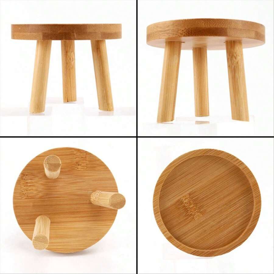 Wooden Plant Stand Flower Pot Base Holder Stool High Stool Balcony Succulent Round Flower Shelf For Indoor Outdoor - View 1