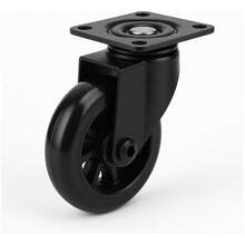 Jogo Kit 4 Rodizios 3pol 75mm Rodinha Giratoria E Fixa Preta Termoplastica - preto - Visão 4