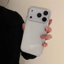 可愛果凍亮面手機殼，適用於 iPhone 17 Pro Max 17 Pro 17 17 Air 16 15 14 13 12 Pro Max 11，純色防震軟殼背蓋 - 白色 - 查看 3