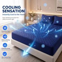AVXLRQ Almohadilla refrescante de verano (sin funda de almohada): agradable para la piel, transpirable, fresca para dormir, protección elástica para el colchón, resistente a las arrugas y a la decoloración, lavable a máquina, varios colores para elegir. Color aleatorio. - Negro - Ver 2