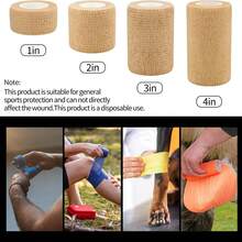 Cofoe Self-Adhesive Elastic Bandage Roll, Waterproof Breathable Self-Adhesive Bandage, 177 Inches/450cm Flexible Self-Adhesive Compression Bandage, Suitable For Home First Aid, Travel And Outdoor Sports, Wrist, Ankle, Knee, Finger Support Daily Protection - Apricot - View 6