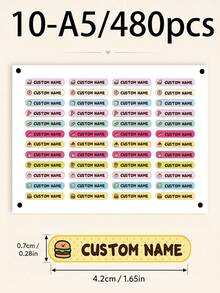 Custom Food Name Stickers, Personalized Label Set, Cute Cartoon Pen Stickers, Customizable Gift Labels, Customizable Planner Decoration, Birthday Gift, Personalized Stickers, Name Stickers, Gift For Family And Friends - Style B - View 12