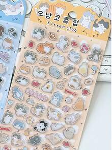 INS Korean & Japanese Style 3D Mini Cute Animal Plush Heart-Shaped Stickers, Paper Craft Decoration For Kids, Girls, Scrapbooking, Phone Case Decor - Multicolor - View 18