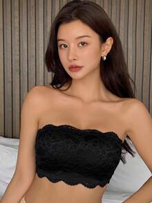 DAZY 女士前扣式极简修身休闲无钢圈文胸 - 黑色 - 查看 6