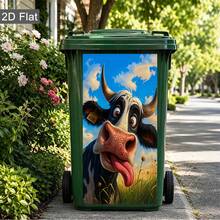 Funny Animal Trash Can Stickers 3D Cartoon Junk Food Trash Can Vinyl Decals Removable Waterproof Outdoor Yard Garden Home Decor Stickers - [Upgraded HD Printing] Multiple Styles Available - View 1