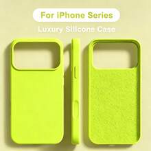 Compatible With IPhone 17 Pro 17 Pro Max 17 Case Liquid Silicone 3 Layers Full Covered Soft Gel Rubber Phone Case,Fresh Summer Color Palette,Shockproof Protective Case With Anti-Scratch Microfiber Lining For IPhone 13 11 16 Pro Max 15 14 Plus 12 Mini XS Max 7 8 Plus - Fluorescent Green - View 1