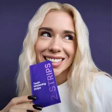 Purple Teeth Whitening Strips 21 Treatments - Non Sensitive Teeth Whitening - Whitening Without Any Harm - Pack Of 42 Strips - PURPLE - View 6