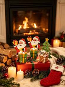 20pcs/Set Christmas Gift Boxes And Greeting Cards - Suitable For Wedding Favors, Baby Shower And Birthday Party. These Gift Boxes Feature Christmas Tree And Santa Claus Designs, Making Them Ideal For Holiday Parties And Bridal Showers. - Multicolor - View 10